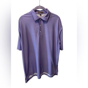 Peter Millar NORTHWOOD CLUB Embroidered Geometric SUMMER COMFORT L Golf Polo